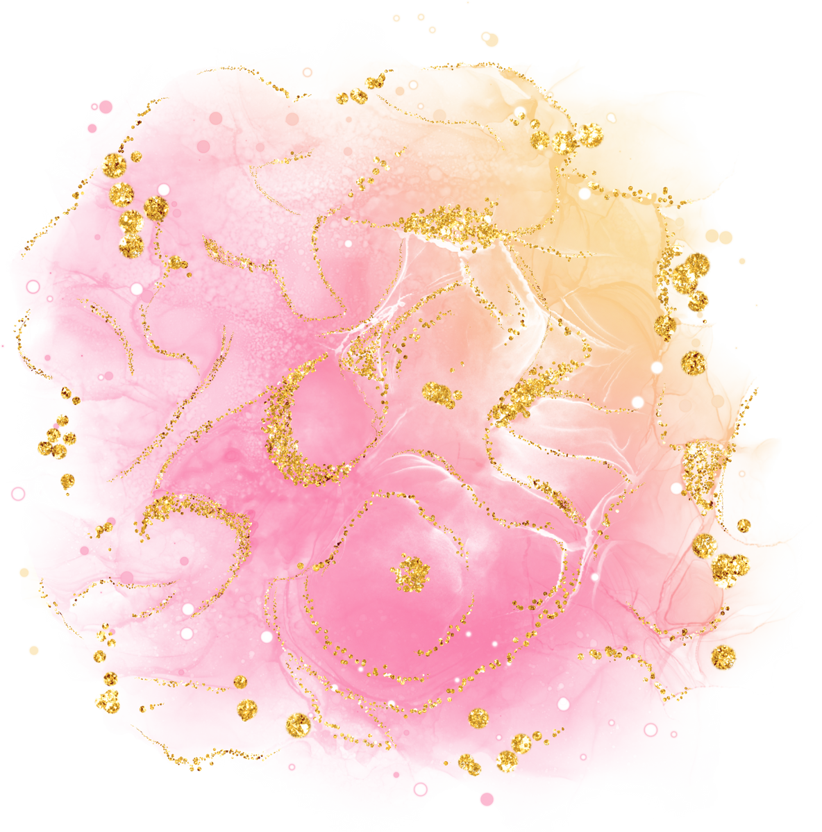 alcohol ink gold glitter pink