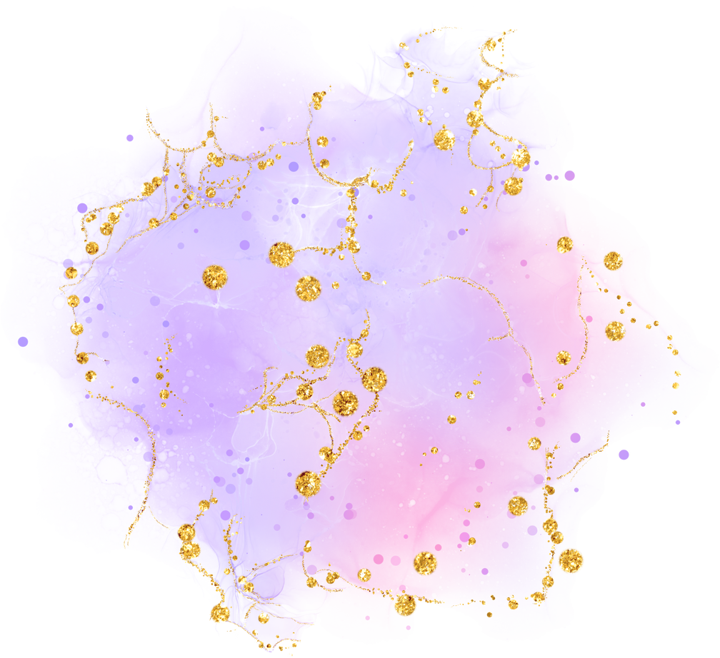alcohol ink gold glitter purple